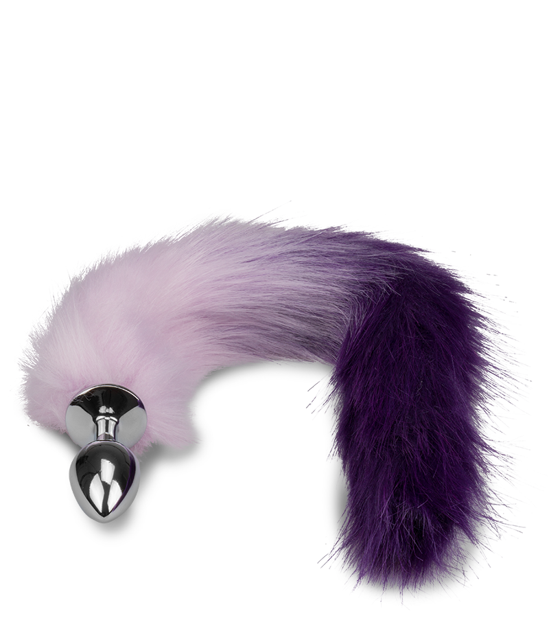 Plug queue de renard fourrure vegan lila et violet