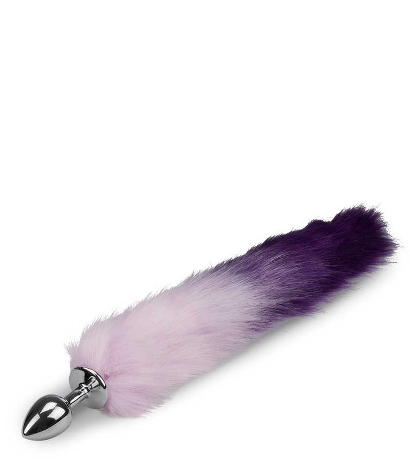 Plug queue de renard fourrure vegan lila et violet