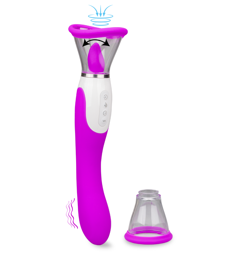 Pompe à vulve avec langue et vibromasseur Torch