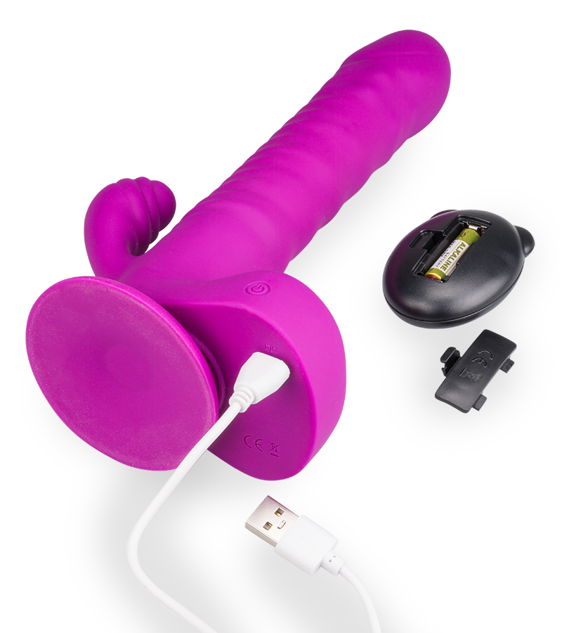 Vibro gode rabbit va-et-vient à ventouse
