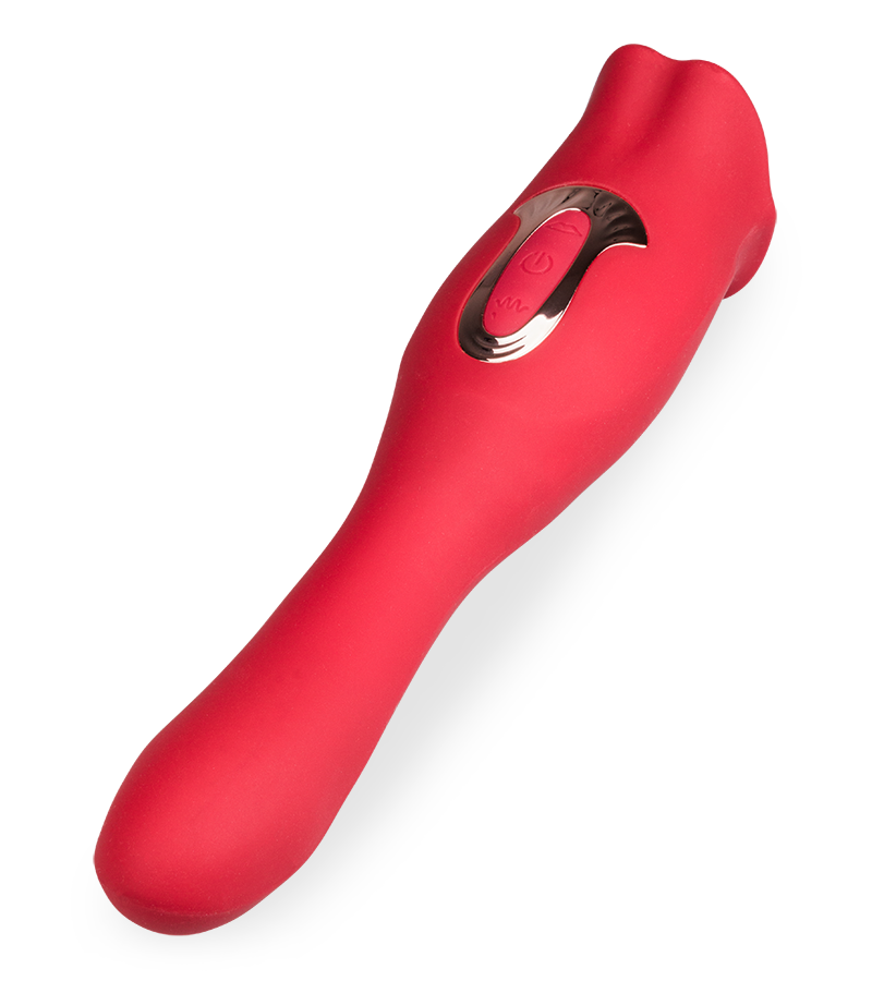 Vibromasseur 2-en-1 avec bouche et langue vibrante Sweet Kiss