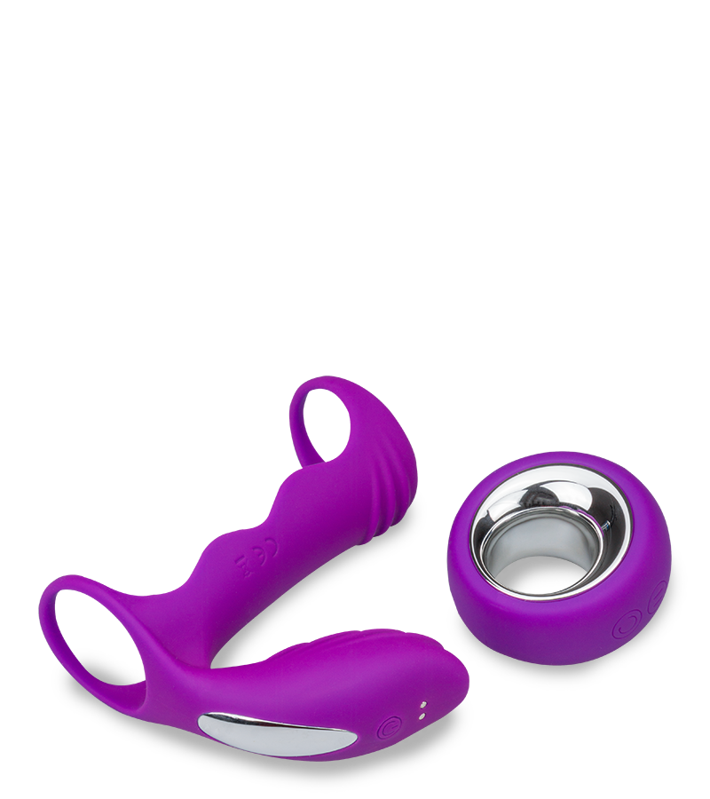 Vibromasseur couple avec cockring télécommandé 12 modes