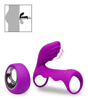 Vibromasseur couple avec cockring télécommandé 12 modes