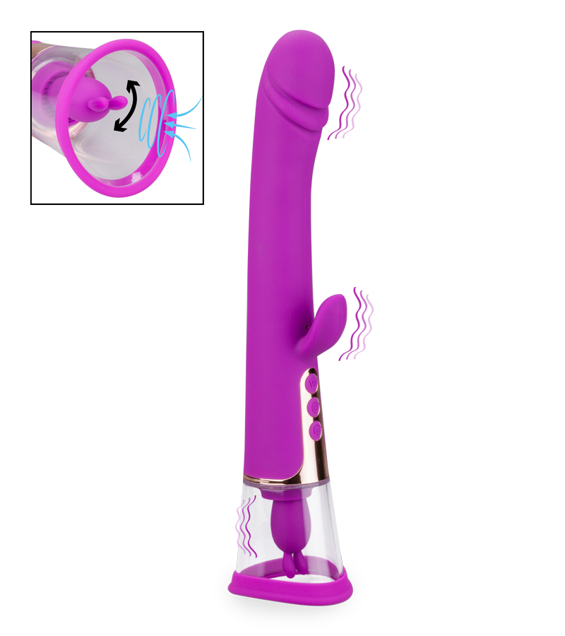 Vibromasseur rabbit avec pompe à vagin Fine