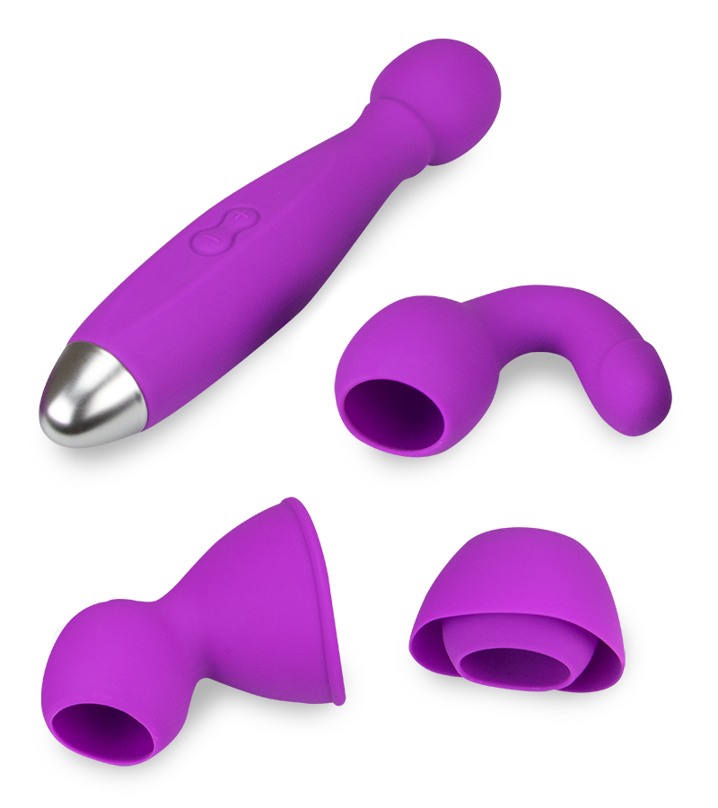 Vibromasseur wand Bowling + 3 embouts unisexe